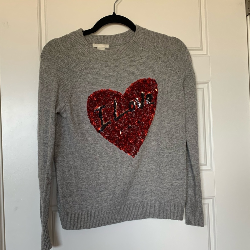 Grey Heart Sweater